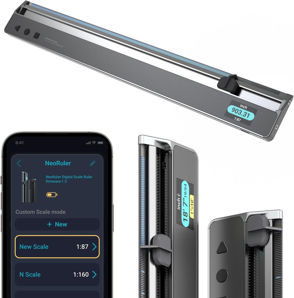 Neoruler 12" Digital Scale Ruler & Reading Kit - Smart Measuring Bundle