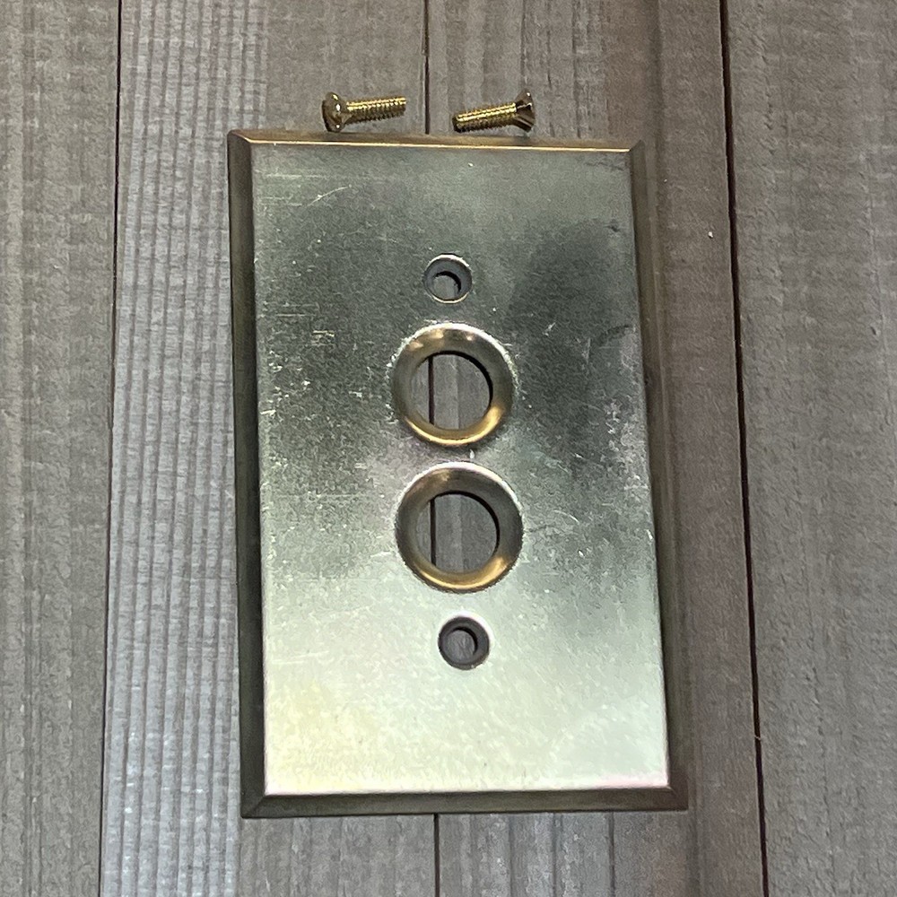Vintage Brass push button wall switch plate