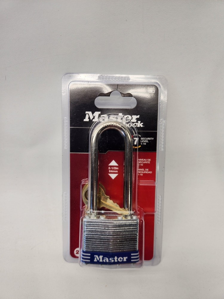 Master Lock 1DLJ Laminated Padlock 2.5" Long Shackle Level 7