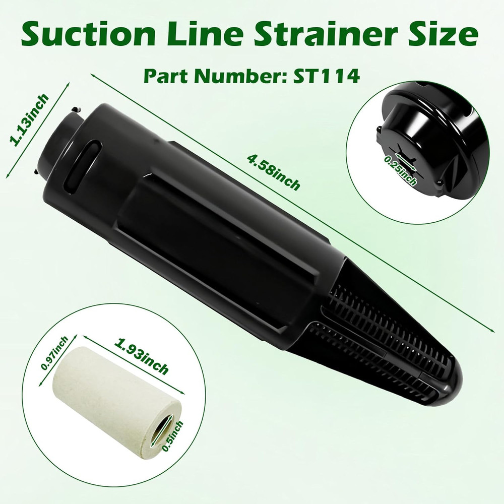 1/4-Inch ST114 Suction Line Strainer Replacement Compatible with Stenner Pump 45