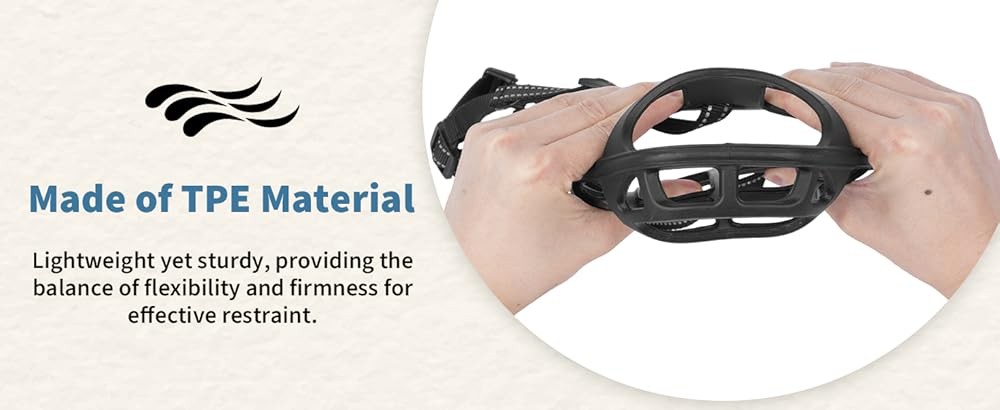 BARKL Dog Basket Muzzle for Medium & Lar Dogs, Humane Ca Muzzle