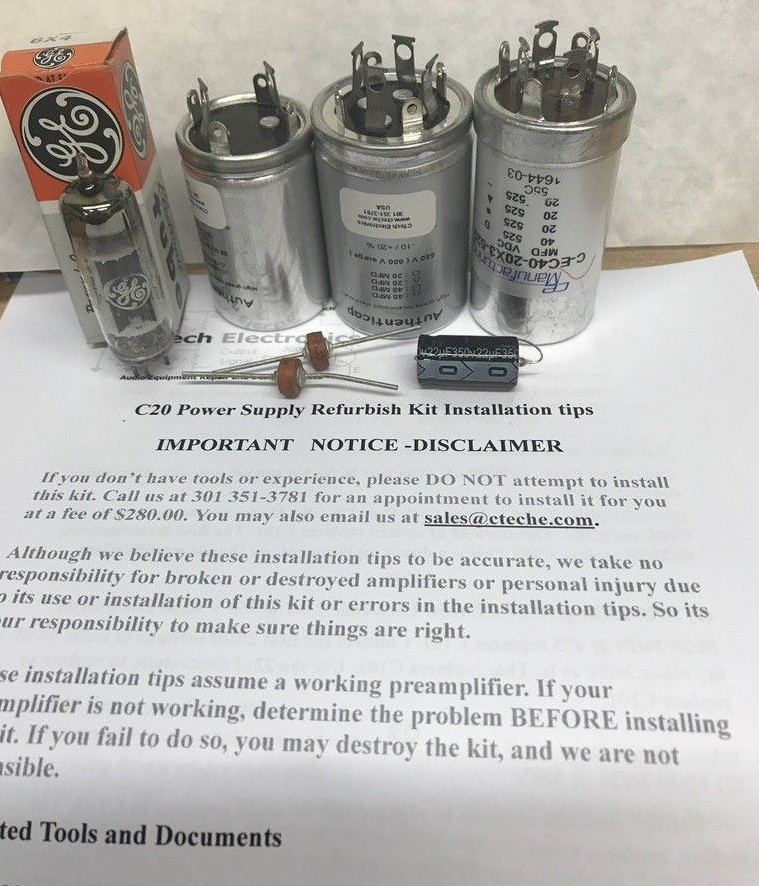 Deluxe Power Supply Capacitor Restoration Kit McIntosh C-20 C20 Tube Preamp