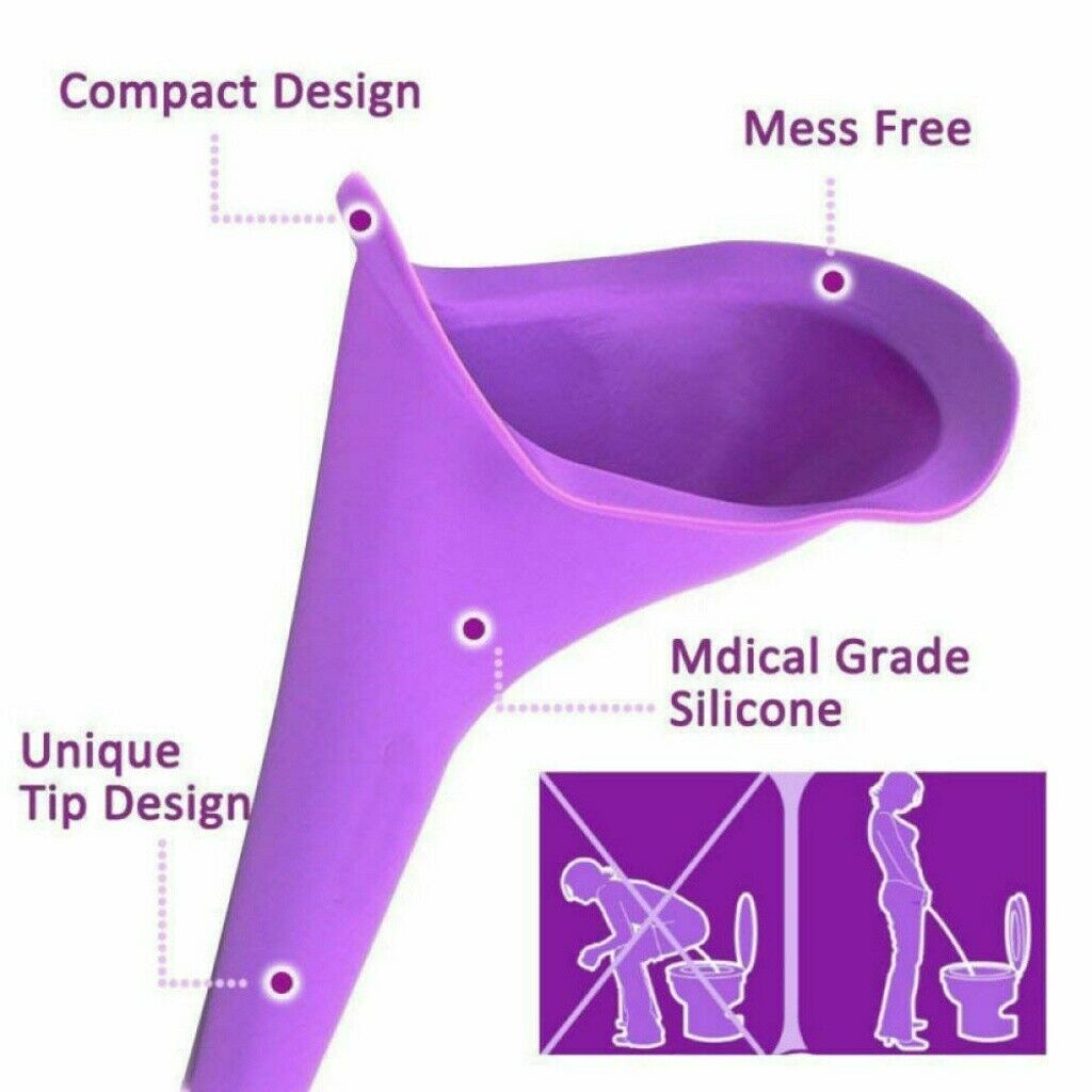 3xReusable Silicone Portable Urinal Women Female Travel Camping Stand Pee Device
