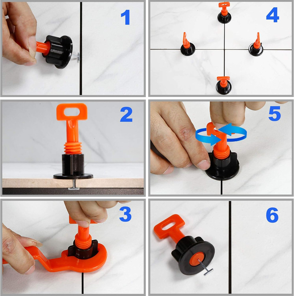 Tile Leveling System Kit with 100Pcs Tile Leveler & 2 Special Wrenches & 500Pcs
