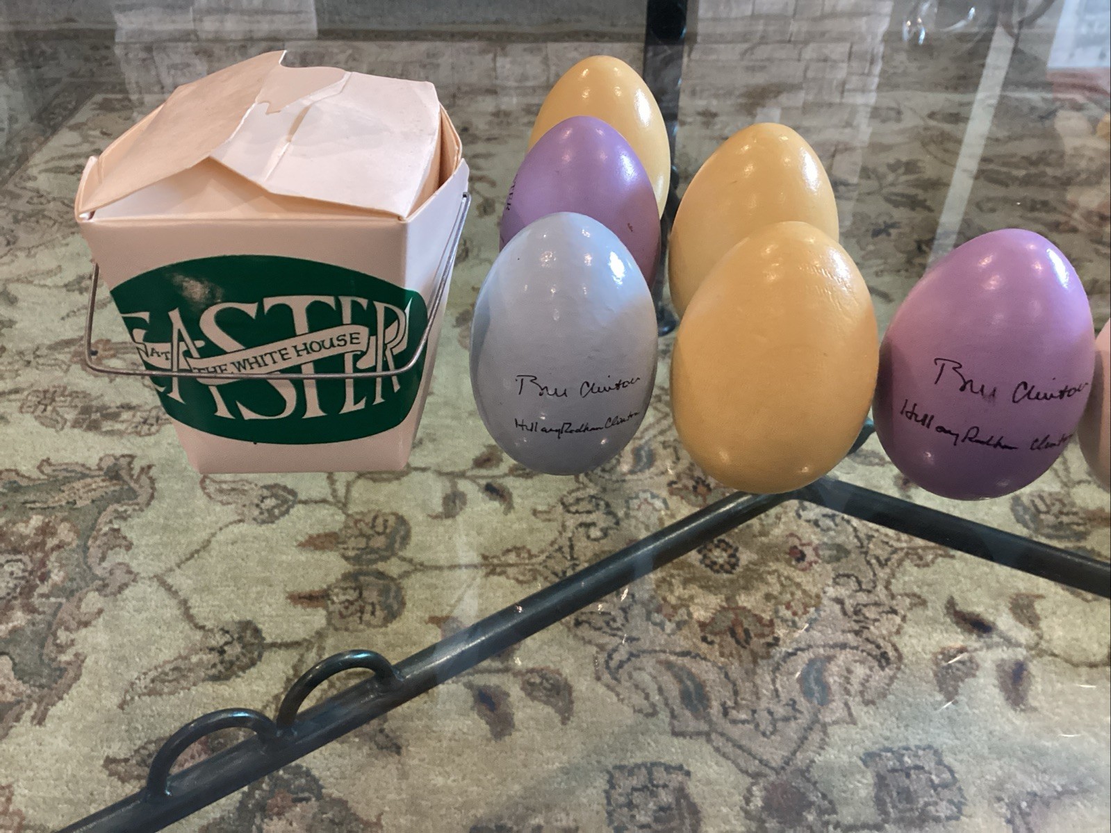 11 Clinton White House Easter Eggs 1993-2000 Incl. (3) 1993 & Box (See Listing)