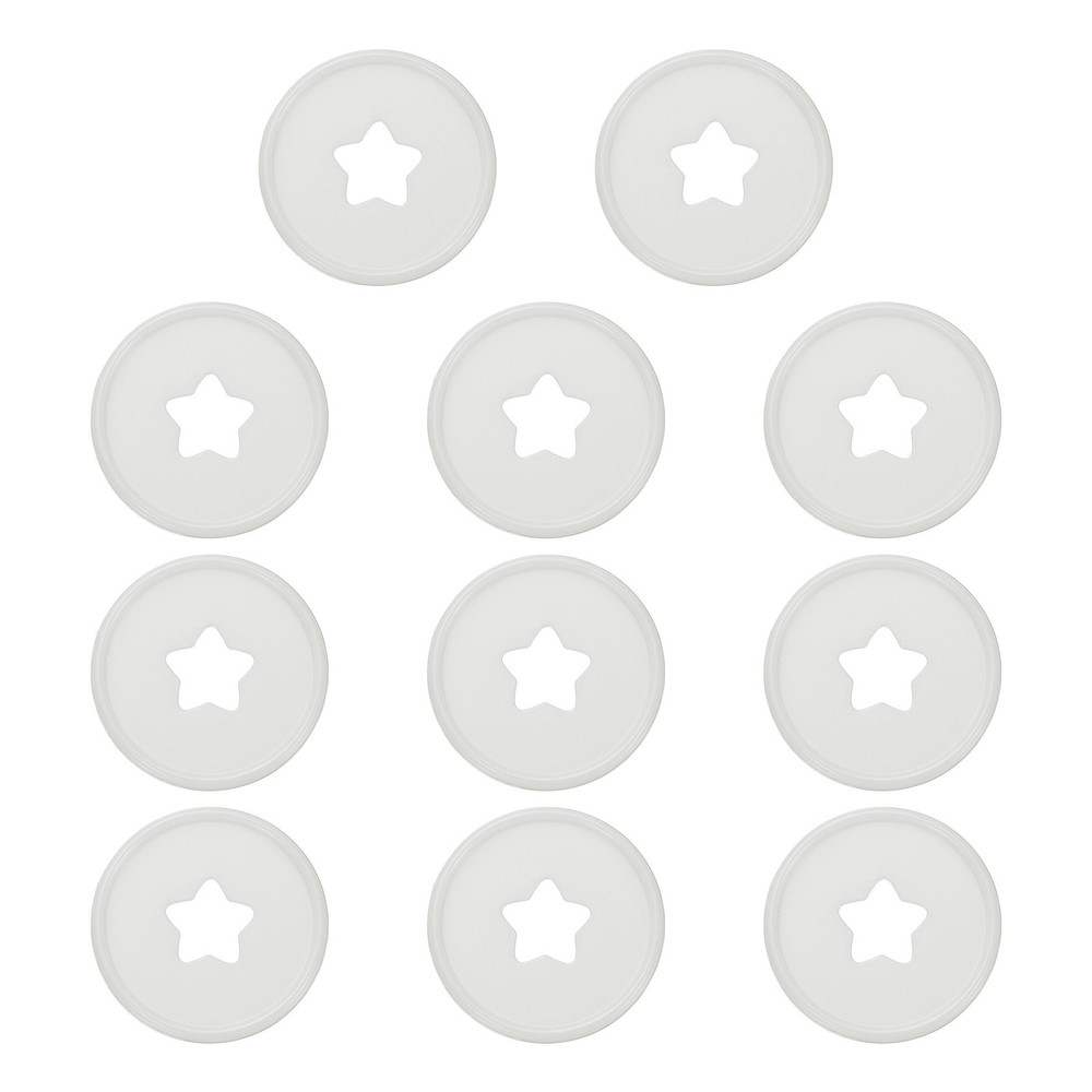 35mm Plastic Book Binding Discs, 11 Pack Expansion Discs Star, White
