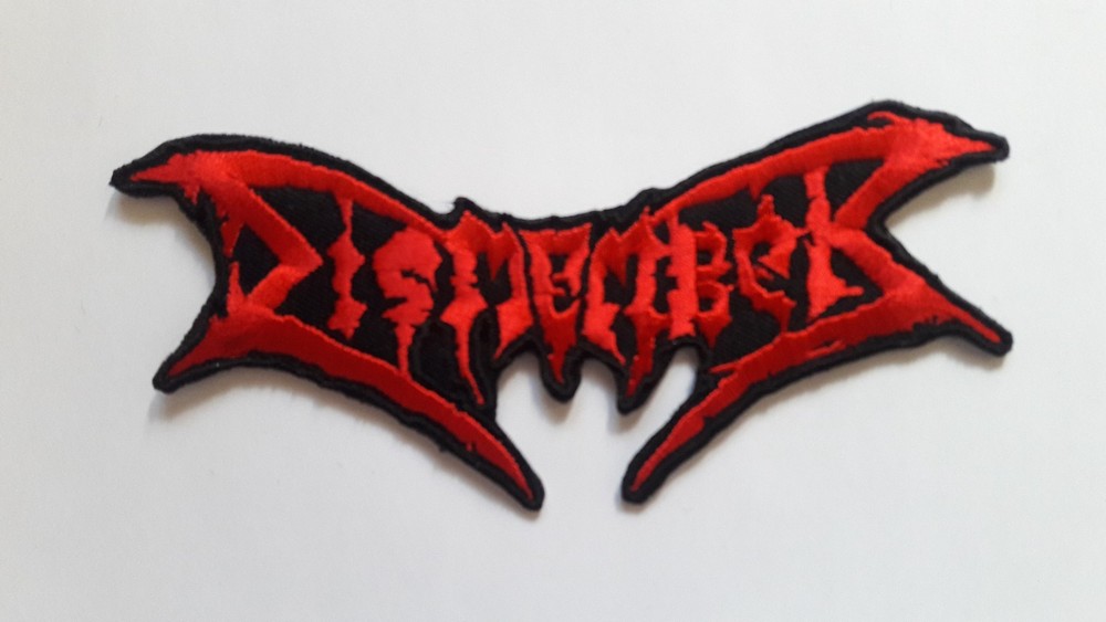 DISMEMBER,IRON ON RED EMBROIDERED PATCH