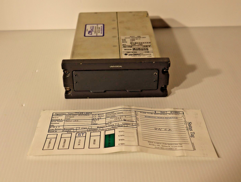 Universal Avionics DTU-100 Data Transfer Unit 1406-01-1 Removed Working