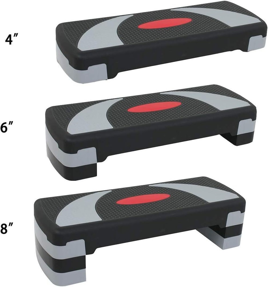 Aerobic Step Platform w/Adjustable 3-Level Risers 31" Non-Slip Exercise Stepper