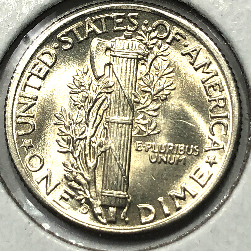 1937-D Uncirculated Mercury Silver Dime - #19698