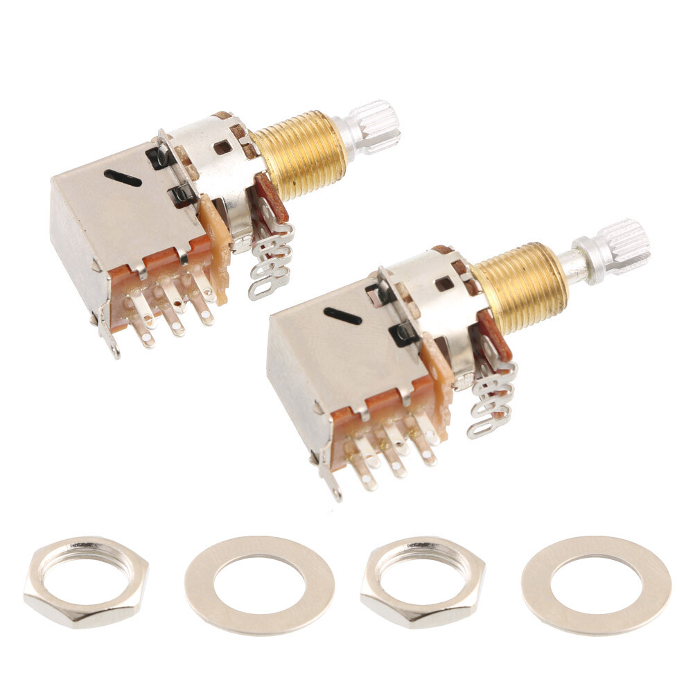 2x Push Pull Potentiometer Audio Taper Guitar Volume Tone 3/8" Split Shaft