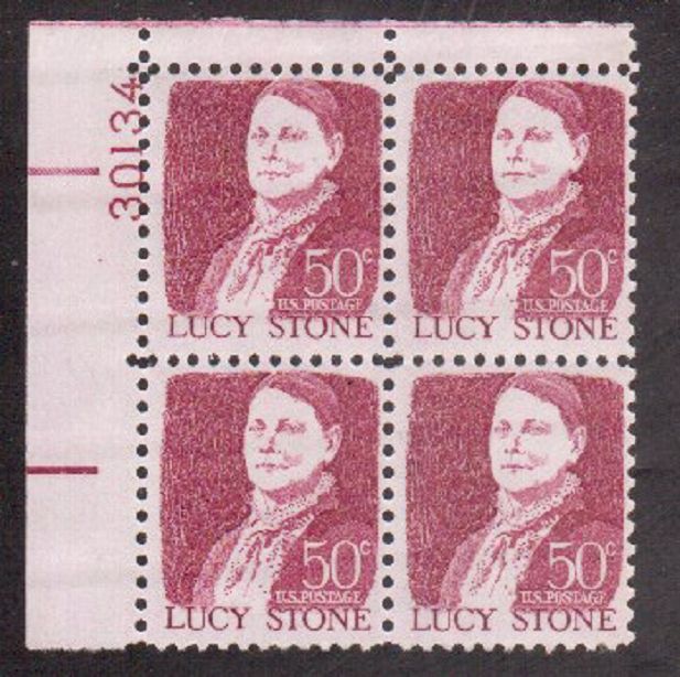 Scott #1293...50 Cent...Lucy Stone...Plate Block