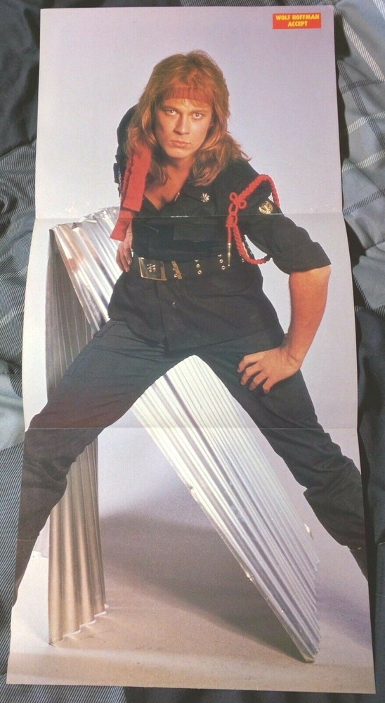 ACCEPT / WOLF HOFFMAN / ANTHRAX / 1980'S MAGAZINE 3 PAGE POSTER PINUP CLIPPING