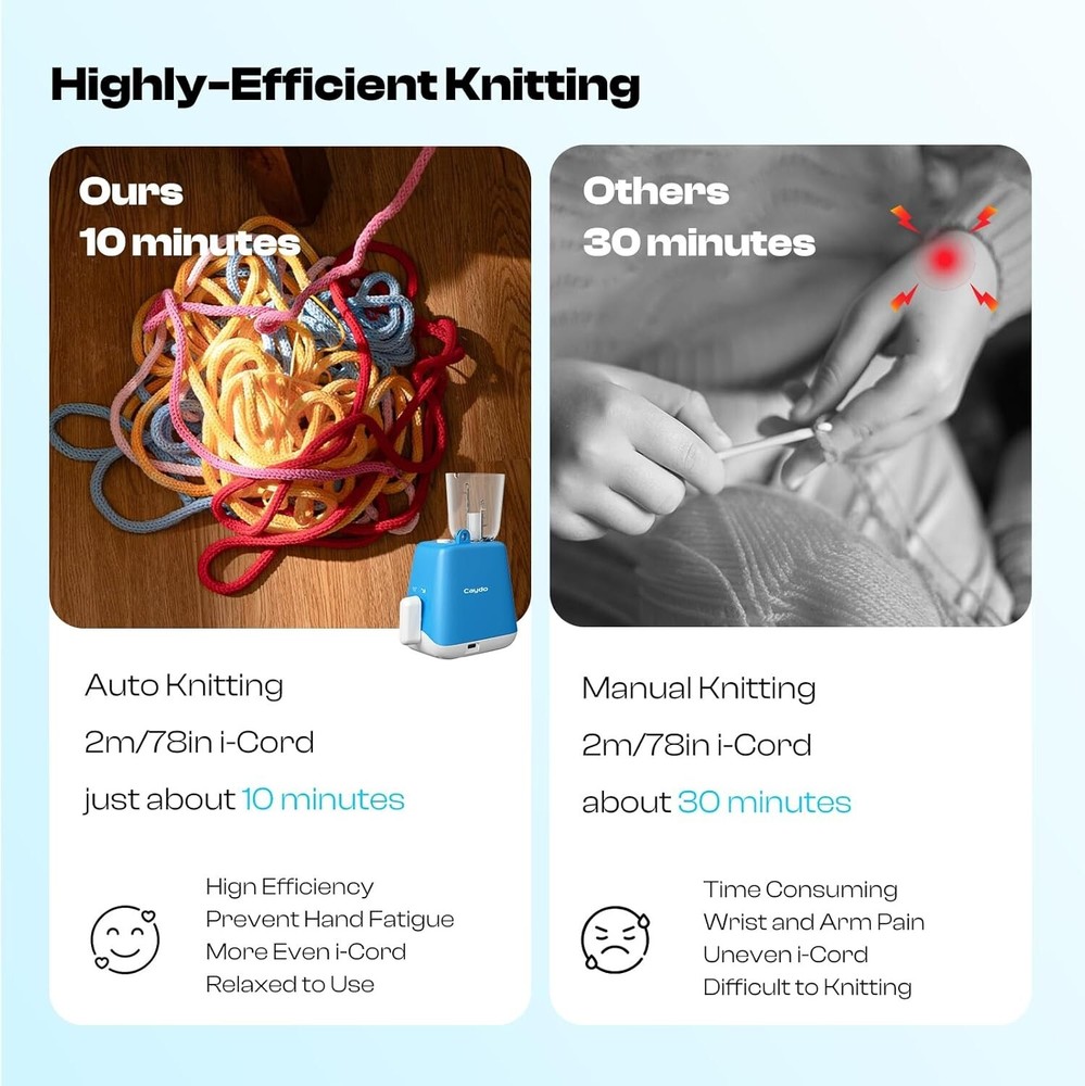 Automatic i-Cord Knitting Machine: Efficient Yarn Tool for Crafting Enthusiasts