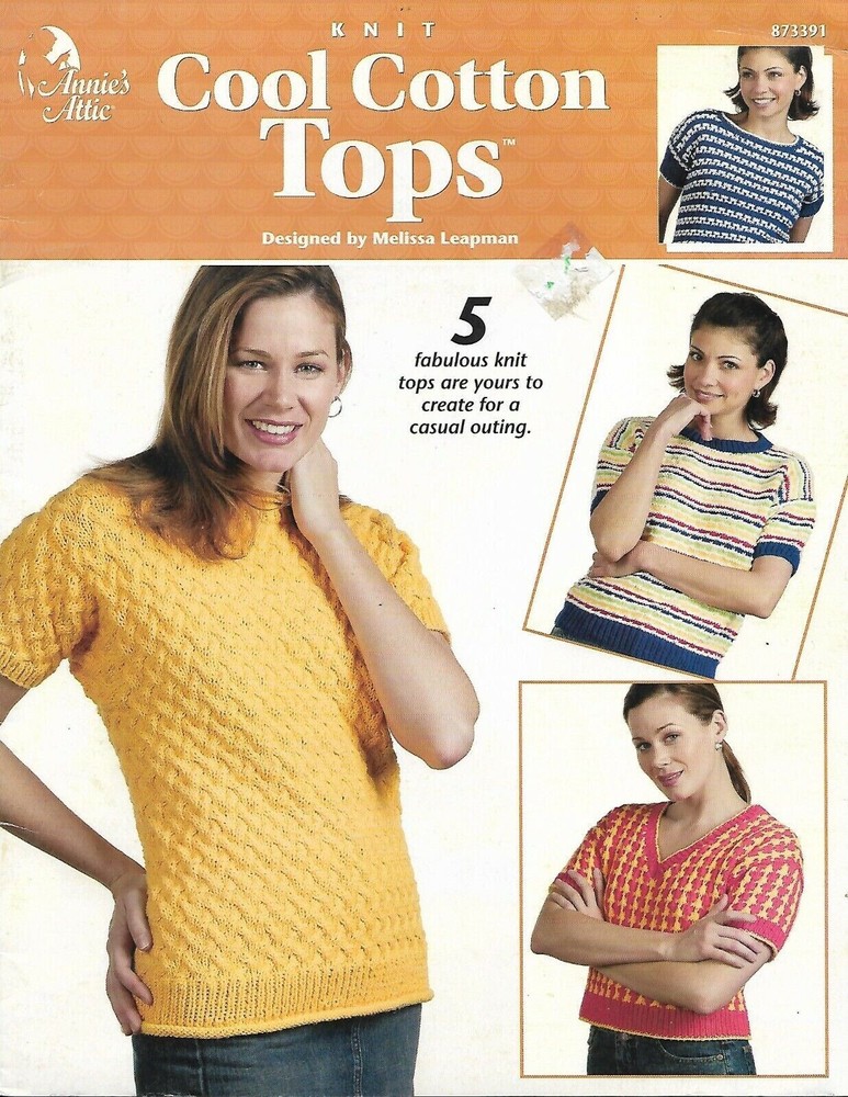 5 Cool Cotton Tops knitting PATTERN INSTRUCTIONS booklet