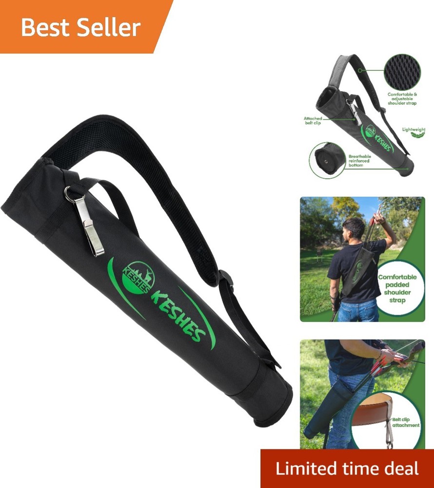 Compact Back Arrow Quiver with Breathable Bottom - Adjustable & Versatile Design