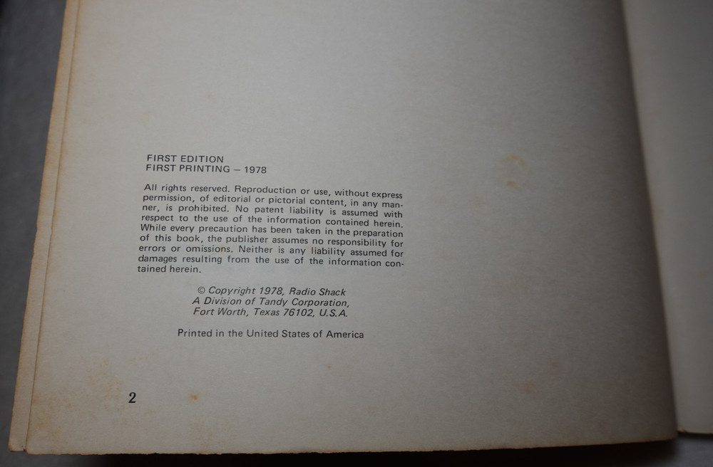 Radio Shack TRS-80 Micro Computer Technical Reference Handbook 1978 Publication