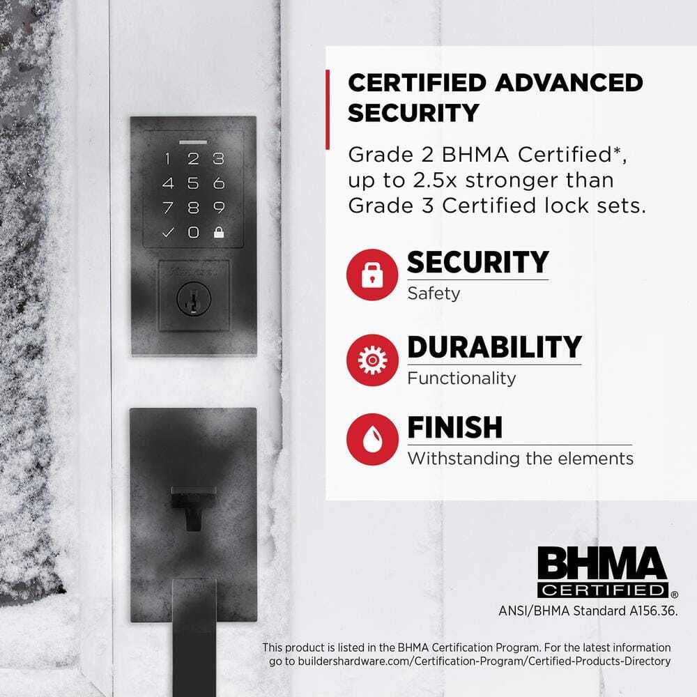 Kwikset SmartCode 270 Matte Black Touchpad Electronic Deadbolt w/ SmartKey