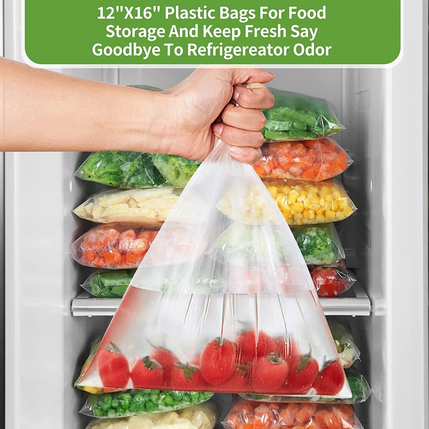 350/400Bags / Roll Clear Plastic Produce Bags On Roll Kitchen Food Storage Fruit