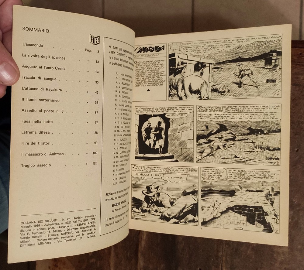 TEX Comic No. 27 Siege At Posto No. 6 Bonelli 1966 Comic Read Description