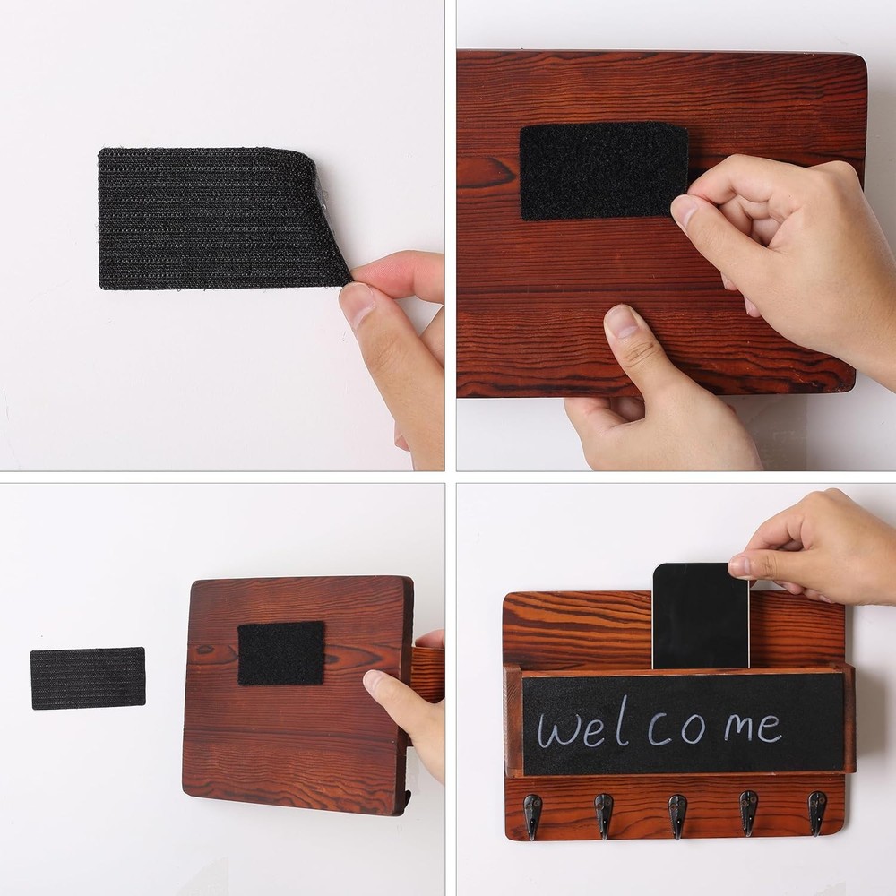 Versatile 20-Piece 4" x 2" Hook & Loop Strips - Durable Adhesive for Home Use
