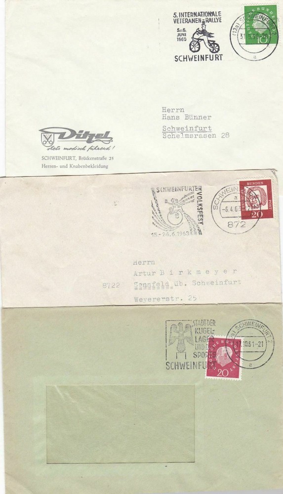 GERMANY 1950/60`s , FIVE SLOGAN COVERS
