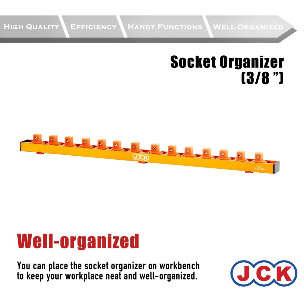 JCK Professional Quality Aluminum 3/8" Socket Organizer