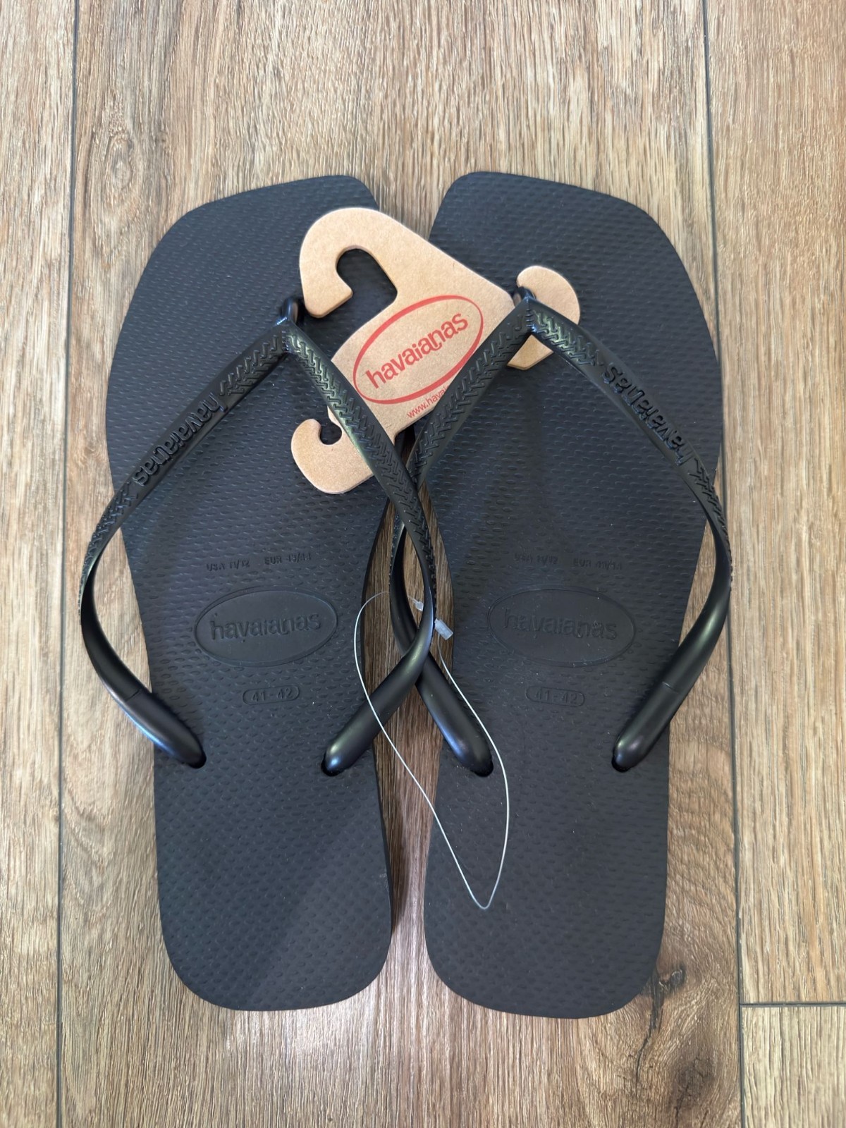 NEW Havaianas Women's Slim Square Solid Black - 100% AUTHENTIC (FREE SHIPPING)