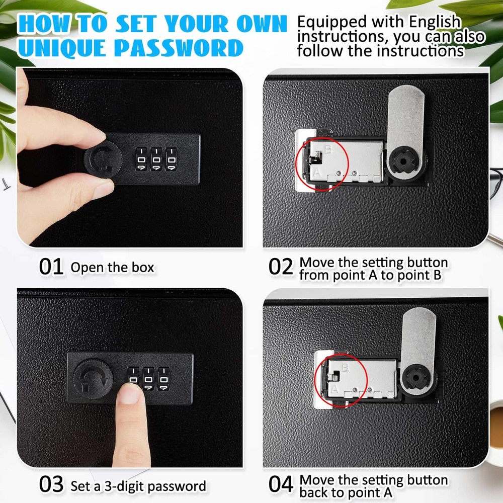 Wall Mount Mailbox with Combination Lock Large Locking Security Mailbox for O...