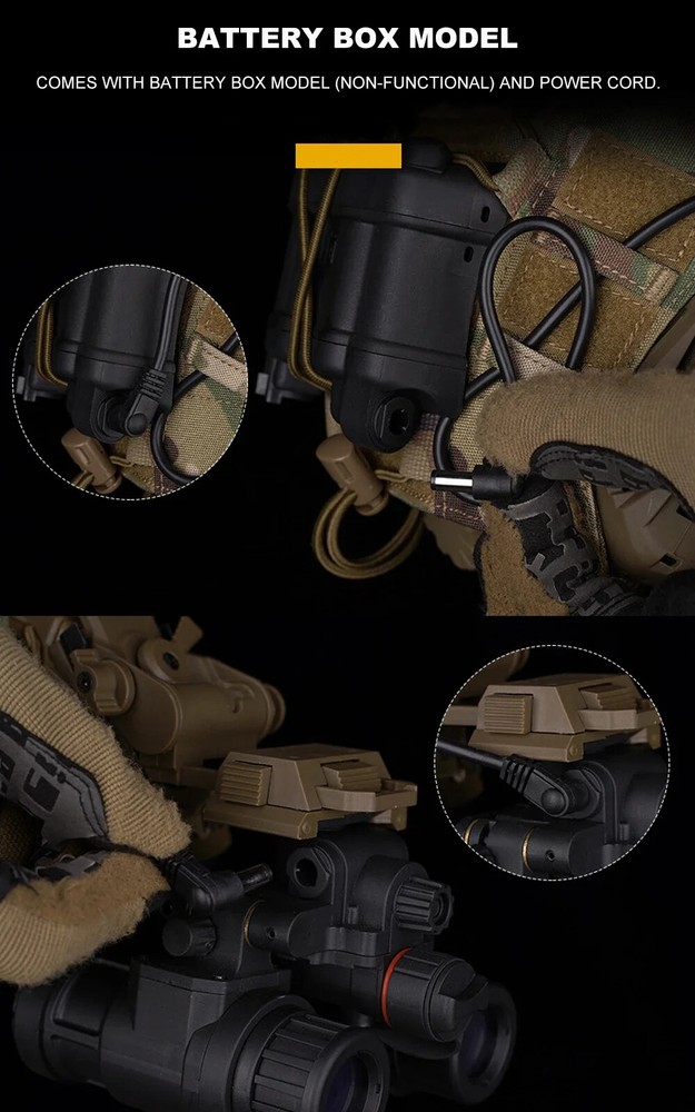 FMA Airsoft Binocular Helmet NVG PVS31 Dummy with Light Function Tactical Gear