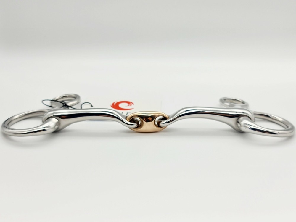 Hanging Cheek Snaffle Bit Curved 14MM SS Copper Lozenge (*SAME DAY DISPATCH*)