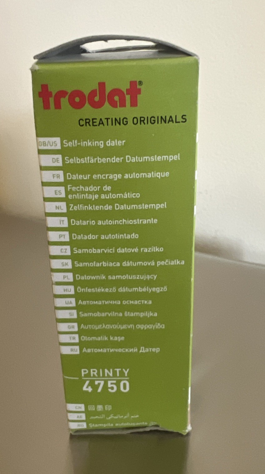 4750 Date Stamp with English Message Received