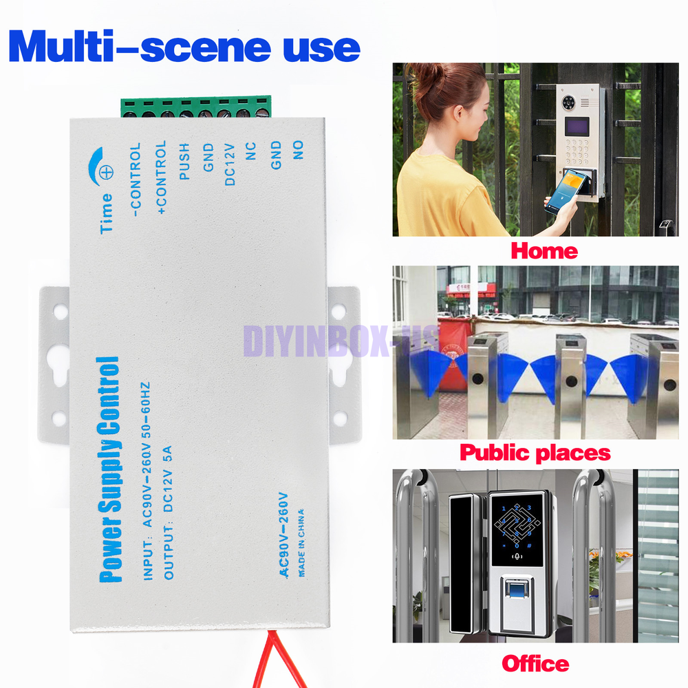 Door Access Power Supply for Entry Exit Control System Electric Lock 60W 12V 5A