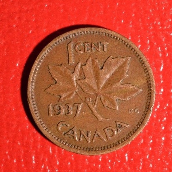 1937 Canada Copper Cent - circulated TOP KEY DATE