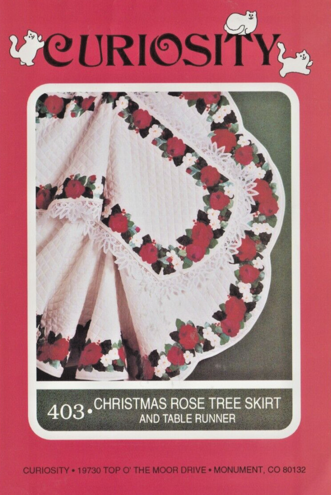 CHRISTMAS ROSE TREESKIRT & TABLE RUNNER Applique SewingPattern #403 by Curiosity