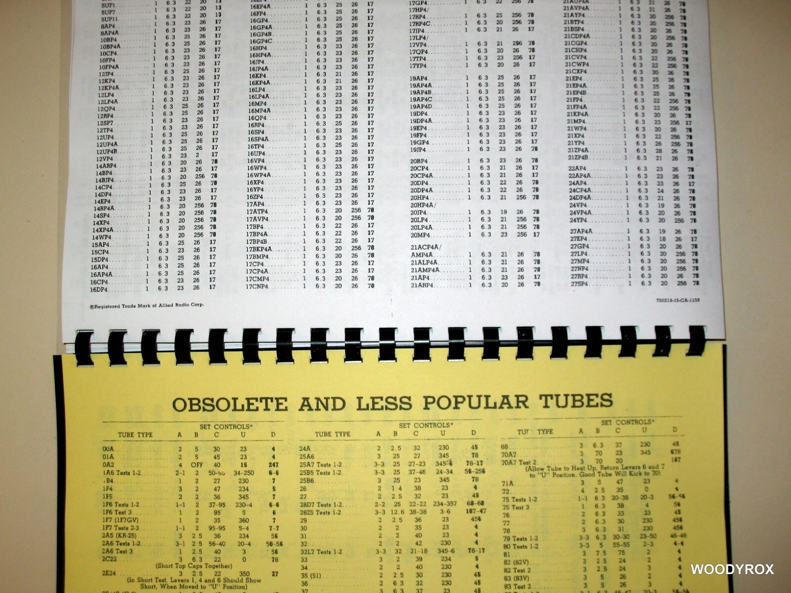 Manual & Tube Set-Up Charts for all Knight 600 Testers with or w/o Model Numbers
