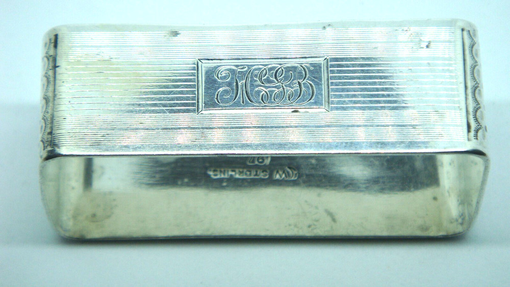 ANTIQUE WATROUS MFG. CO STERLING SILVER RECTANGULAR NAPKIN RING .88