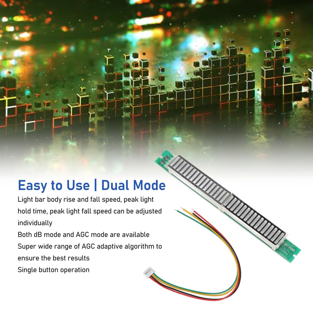 Music Level Indicator Module 32 Bit 8 Effects Adjustable Brightness LED Sound
