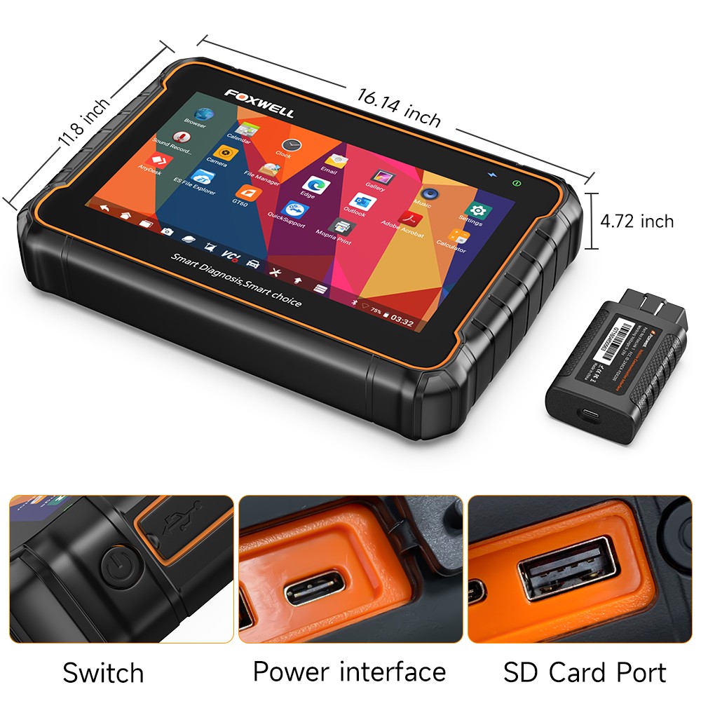 All System OBD2 Scanner ABS SAS EPB Oil TPMS Injector Coding Car Diagnostic Tool