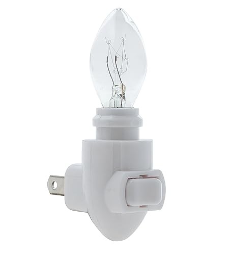Plug in Night Light Module Includes 4 Watt Bulb, White Plastic, Great for