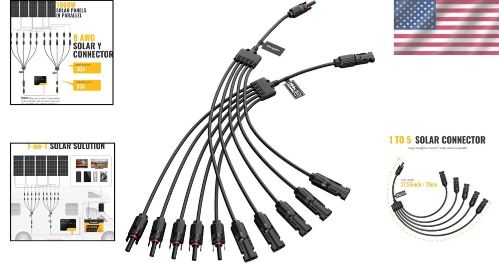 Parallel Solar Panel Connectors 1m/5f & 1f/5m - Tool Kit