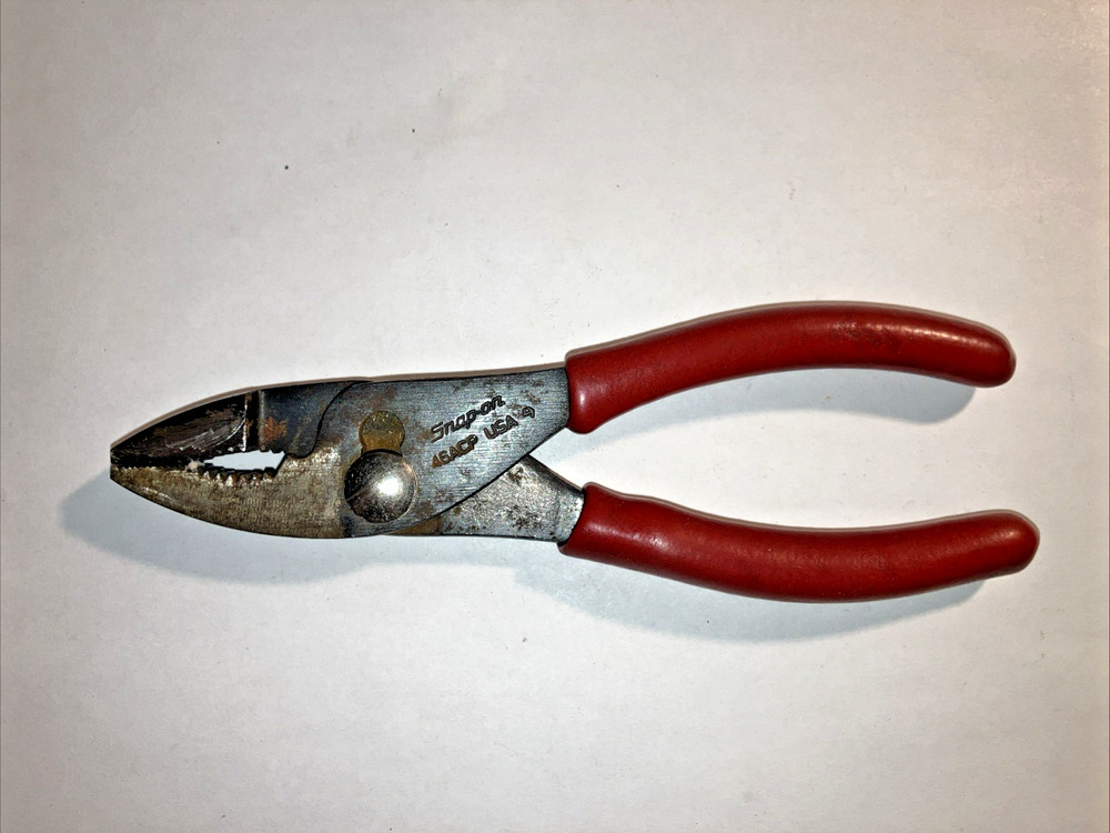 Snap-on Tools 46ACP  6-1/2" Long Soft Grip Slip Joint Pliers Red USA