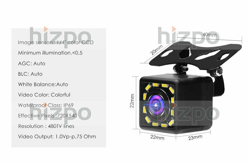 170° Reverse Camera 12 LED Car Waterproof Rear View Parking Camera Night Vision