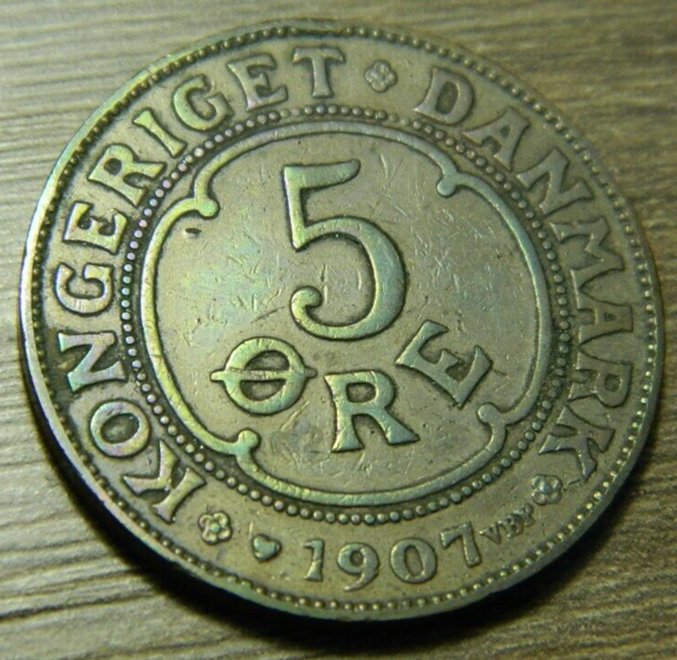 DENMARK - 5 ORE - 1907 - (QRC880W)