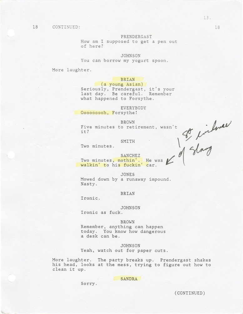 Robert Duvall Michael Douglas FALLING DOWN Original screenplay for the #162500