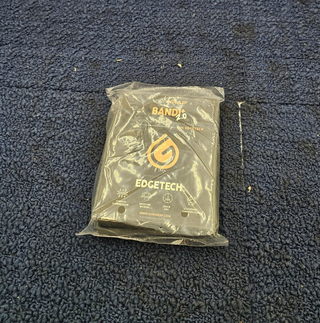 (QTY 2) GYMWRAP Shadow, Black Bandi+ 2.0 Headbands, EdgeTECH, Quick Dry