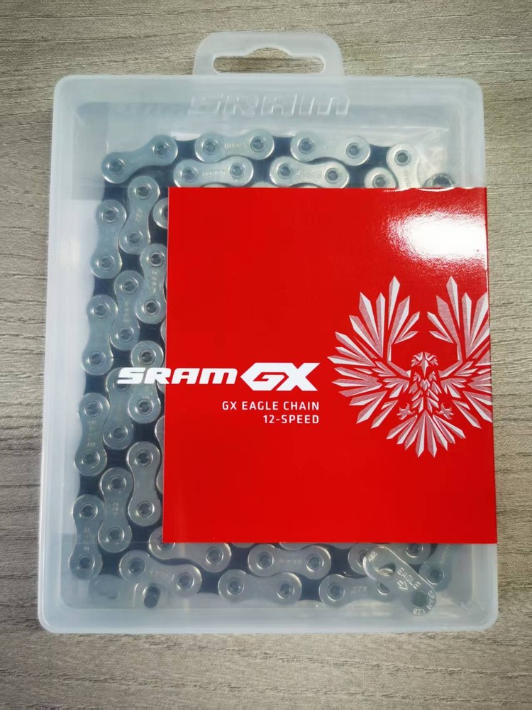 SRAM GX Eagle 12-Speed Chain 126 Links with PowerLock, Silver/Gray, Solid Pin