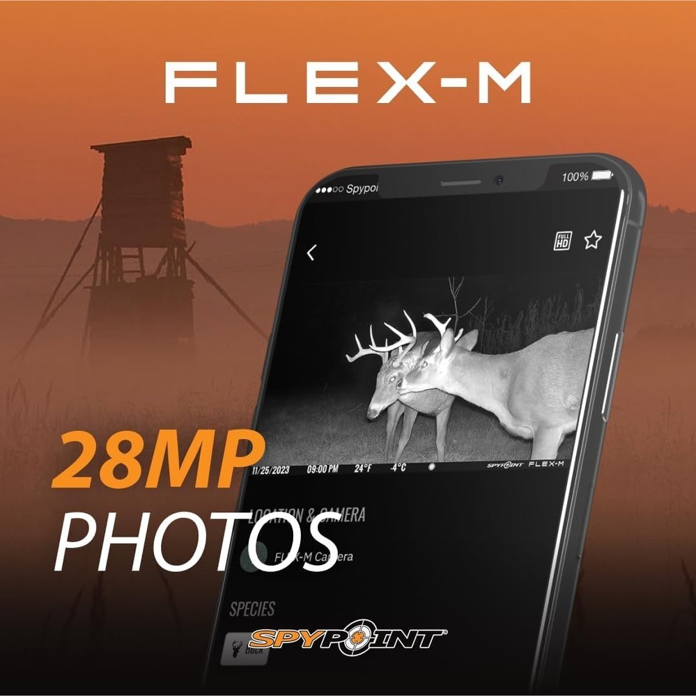 SPYPOINT Flex-M Solar Bundle - Cellular Trail Camera with Solar Panel, Best in