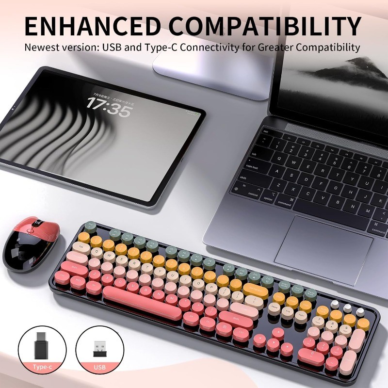 Rechargeable Wireless Keyboard and Mouse Gaming Combo Set for PC/Home/Office