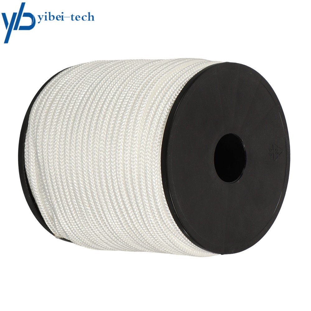 1/4 Inch Nylon Polyester Cord 250 Foot Spool Solid Braid Industrial Grade White